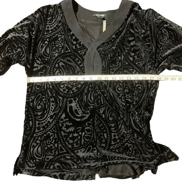NWT Nic+Zoe Brocade Velvet Black Splitneck Tunic with Tank-size Small - Picture 10 of 14
